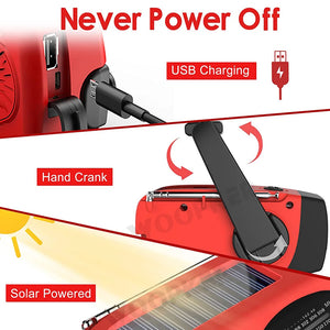 Woopker E04 Upgrade Solar Hand Crank Radio with Emergency Flashlight / Radio solaire a manivelle avec lampe d'urgence