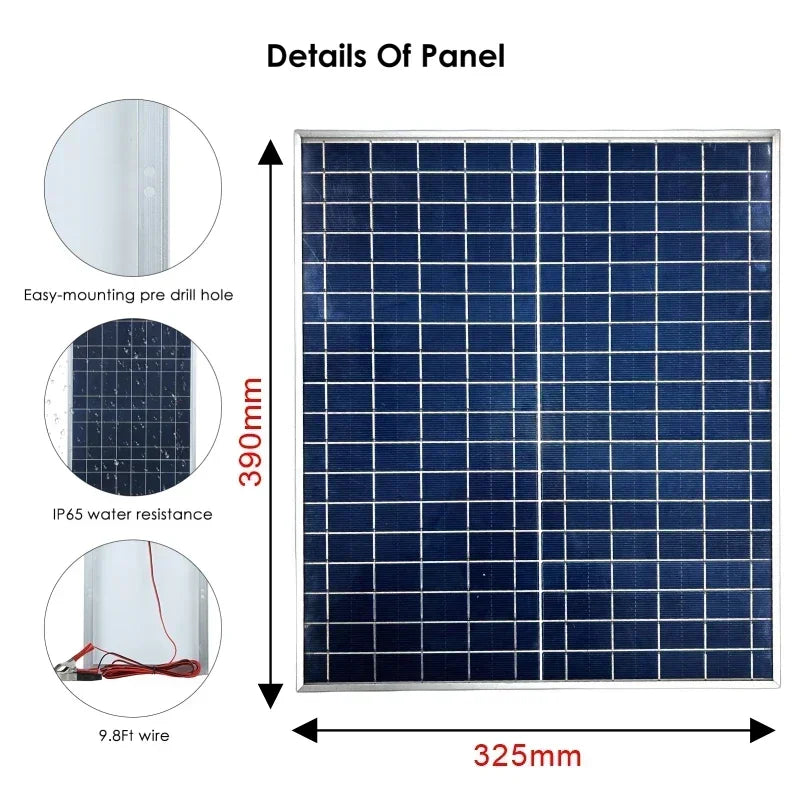 500W/12V Photovoltaic Solar Panel Kit for Home/Camping/RV/Car Charger / Panneau solaire polycrystalin 500 W