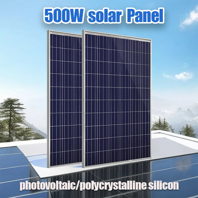 500W/12V Photovoltaic Solar Panel Kit for Home/Camping/RV/Car Charger / Panneau solaire polycrystalin 500 W