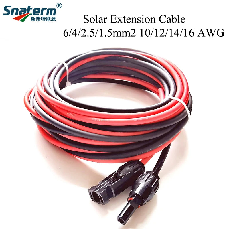 Solar Cable 10mm²/6mm²/4mm²/2.5mm² 8-14AWG, Black/Red, PVC Insulated for PV Panels