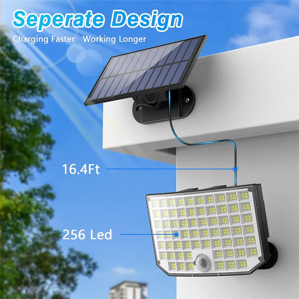 Outdoor LED Solar Light with Motion Sensor, 3 Modes, Waterproof / Lampe solaire extérieur